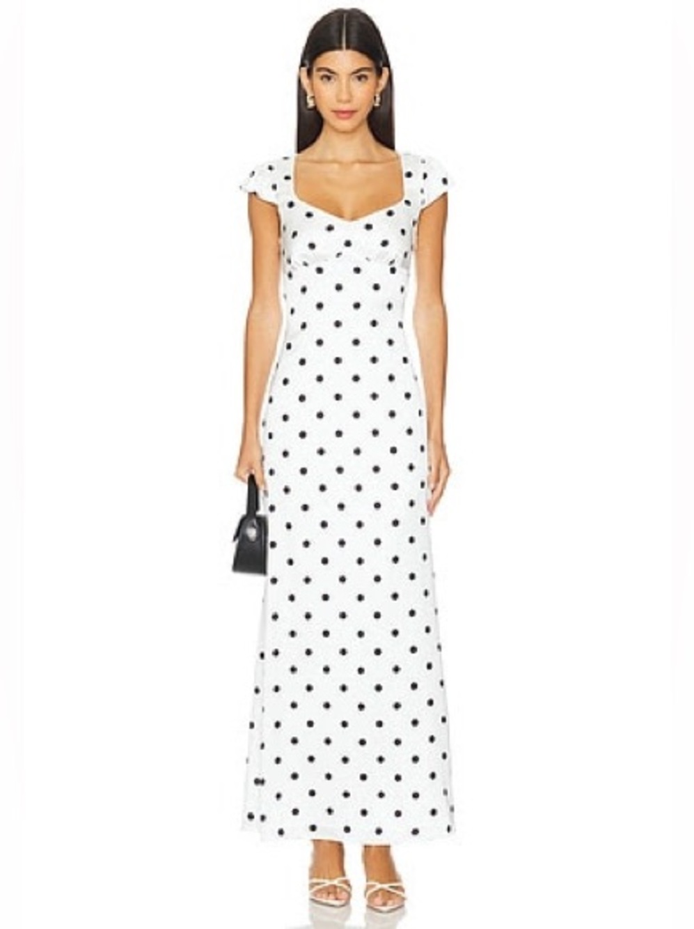 More to Come White Polka Dot Maxi Dress with Sweetheart Neckline from Revolve
